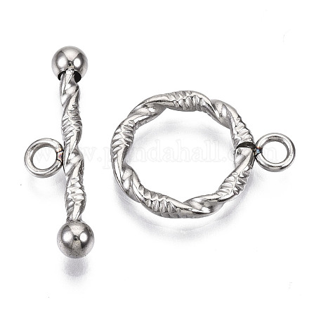 201 Stainless Steel Toggle Clasps STAS-R115-03-1