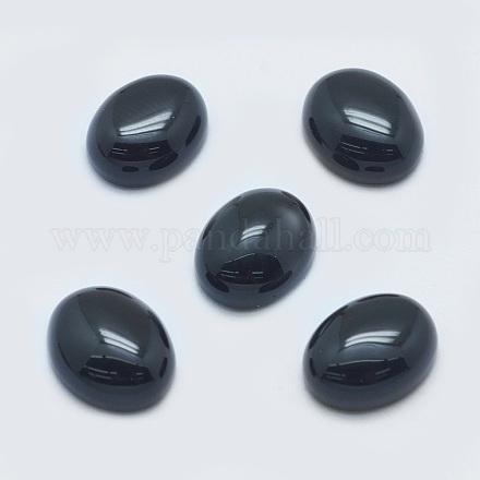 Natürliche schwarze Achat-Cabochons G-G759-Z01-1