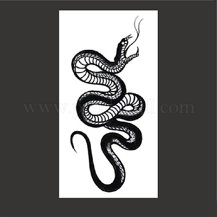 Adesivi di carta per tatuaggi temporanei rimovibili a prova di acqua con serpente mamba nero fresco SNAK-PW0001-46B-1