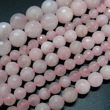 Chapelets de perles en quartz rose naturel G-G542-10mm-31-1