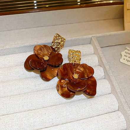 Серьги-гвоздики из акрила с цветочным сплавом FS-WG82D7C-02-1