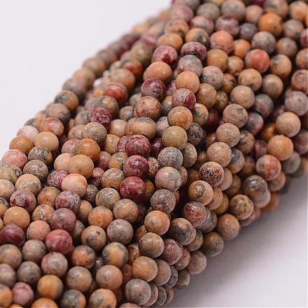 Chapelets de perles de jaspe en peau de léopard naturel G-N0187-02-2mm-1