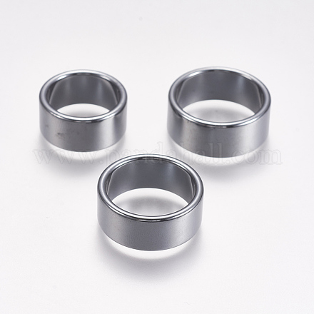 Немагнитные синтетические гематитовые кольца RJEW-K223-01-20mm-1