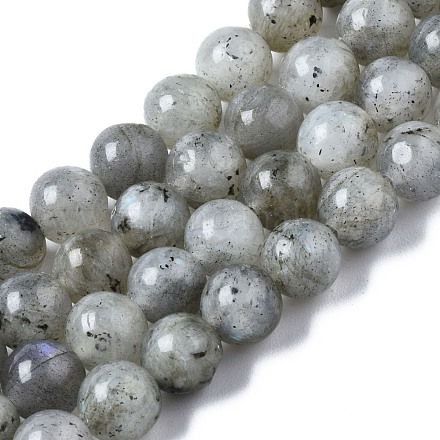 Chapelets de perles rondes en labradorite naturelle G-S158-6mm-1