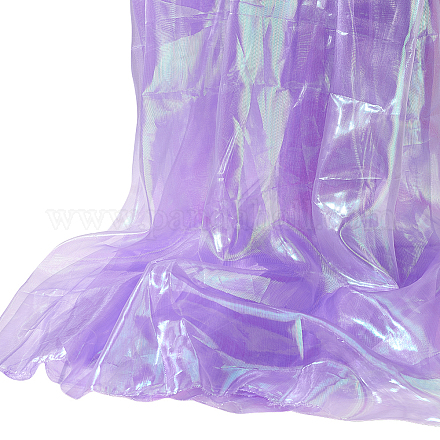 Fingerinspire 4 ヤード紫色レーザーグラデーションオーガンジー生地 59 インチ幅マジックレインボーポリエステル生地虹色ガーゼ生地ウェディングドレス用  パフォーマンスウェア  パーティーの背景  DIY用品 DIY-FG0004-37-1