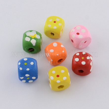 Dyed Natural Wood Beads WOOD-R249-054-1