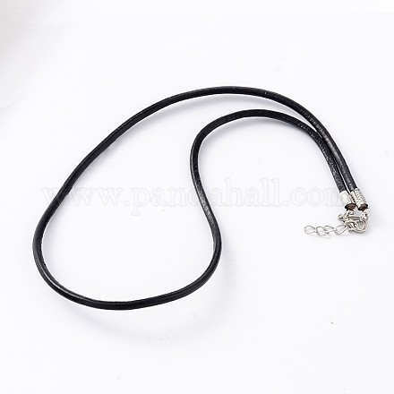 Round Cowhide Leather Cord Necklace Making NJEW-E060-02P-1