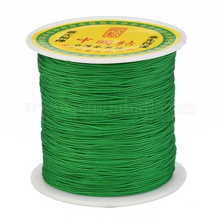 編み込みナイロン糸  ビーズジュエリー作りのための中国結びコードビーズコード  グリーン  0.5mm  約150ヤード/ロール NWIR-R006-0.5mm-233-1