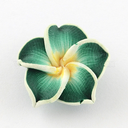 Handmade Polymer Clay 3D Flower Plumeria Beads CLAY-Q192-30mm-06-1