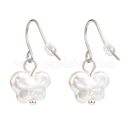 Boucles d'oreilles pendantes papillon en perles de plastique EJEW-JE05028-04-1