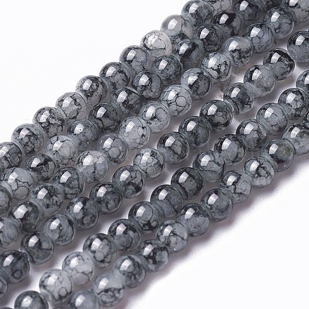 Spray Painted Glass Beads Strands X-GLAA-A038-A-63-1