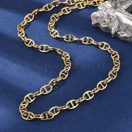 Овальные звенья цепи из латуни ожерелья для женщин и мужчин NJEW-F337-05G-1