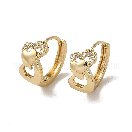 Серьги-кольца из латуни с микропаве из кубического циркония EJEW-L271-05KCG-02-1