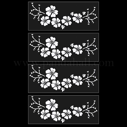 GORGECRAFT 4 Sheets Hawaiian Stickers and Decals Hibiscus Flower Car Sticker White Automotive Decals Waterproof Vinyl Automotive Exterior Decor for SUV Truck Motorcycle Doors Walls Laptop STIC-WH0004-09A-1