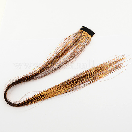 ファッション女性のヘアアクセサリー  鉄のスナップヘアクリップ  プラスチック製の髪の毛のかつらで  サドルブラウン  47cm PHAR-R124-08-1