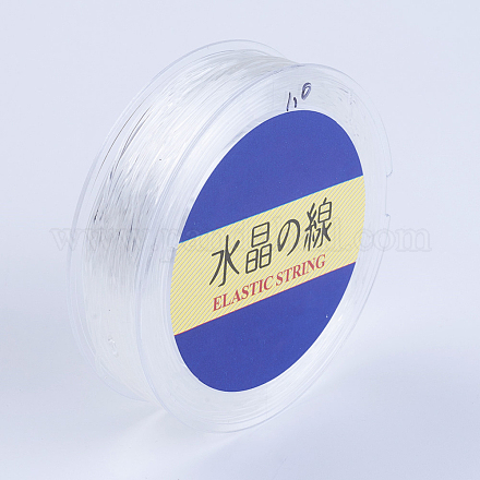 日本の丸い弾性結晶ストリング  弾性ビーズ糸  ストレッチブレスレット作り用  ホワイト  1mm  30ヤード/ロール  90フィート/ロール EW-G007-02-1mm-1
