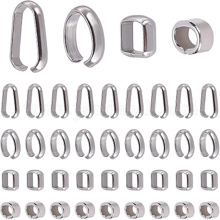 PandaHall Elite 200Pcs 4 Style 304 Stainless Steel Open Quick Link Connectors STAS-PH0001-40-1