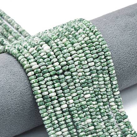 Натуральные зеленые пятна яшмовых нитей G-P575-A45-4x2mm-1
