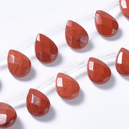 Chapelets de perles en jaspe rouge naturel G-G822-13B-1