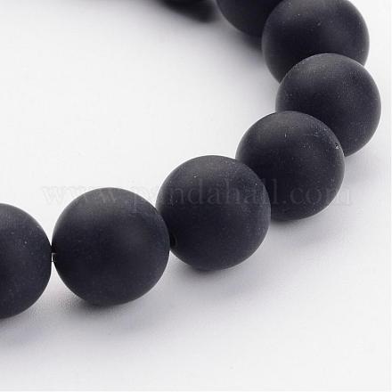 Évaluer un brins de perles d'agate noire naturelle G447-5-1