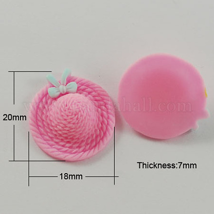 Hat Resin Cabochons CRES-A1277-8-1