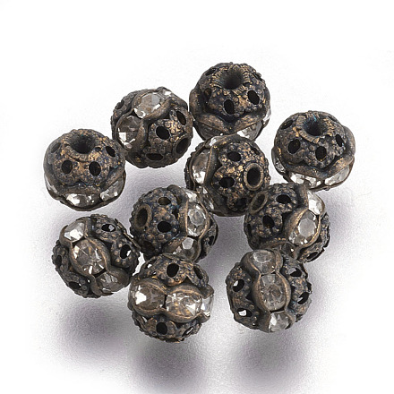 Brass Rhinestone Beads X-RB-A011-6mm-01AB-NF-1