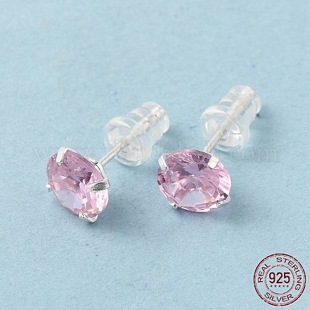 Boucles d'oreilles clous diamant zircone cubique STER-M105-01C-S-1