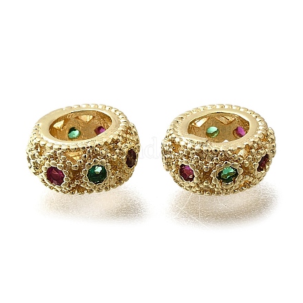 Латунные микропаве прозрачные кубические европейские циркониевые бусины KK-M316-17G-03-1