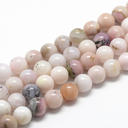Chapelets de perles en opale rose naturelle G-R446-4mm-09-1
