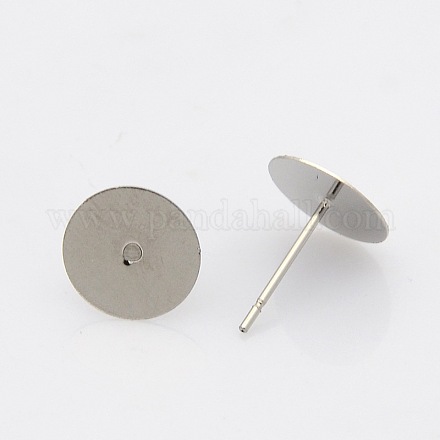 304 Stainless Steel Stud Earring Findings STAS-N019-17-10mm-1