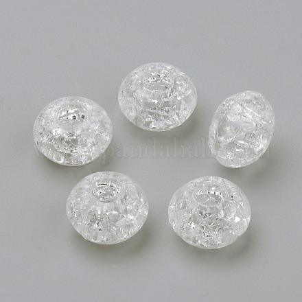 Transparent Crackle Acrylic Beads CACR-R014-01-1