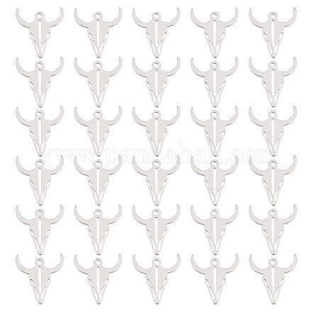UNICRAFTALE 60pcs Cow Head Pendants 15x13mm Stainless Steel Laser Cut Animal Charms Metal Hypoallergenic Pendant for Jewelry Making STAS-UN0041-55-1