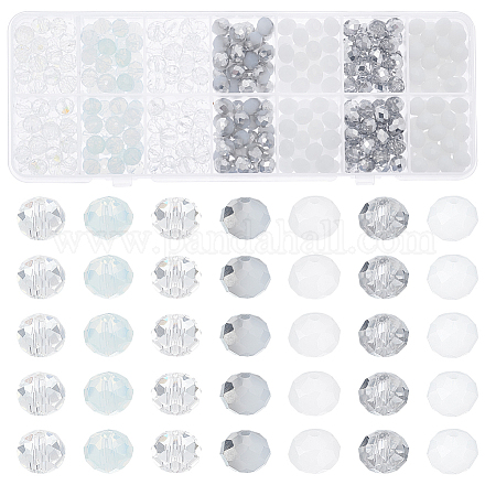 Passe-temps 7 brins 7 style galvanoplastie brins de perles de verre de couleur unie transparentes et opaques EGLA-HY0001-03E-1