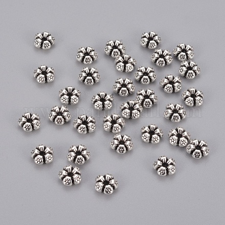 Perlas espaciadoras de plata tibetana X-AC0752-1