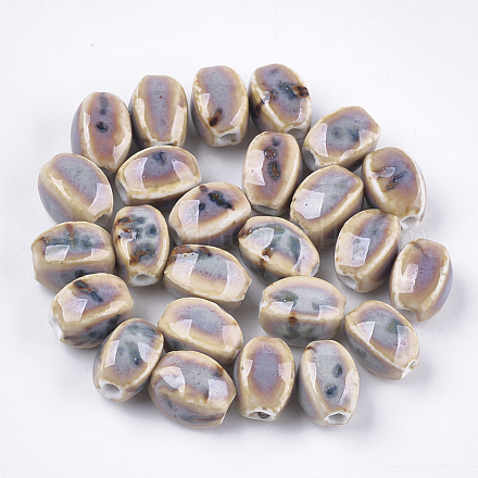 Perles en porcelaine manuelles PORC-S498-07F-1