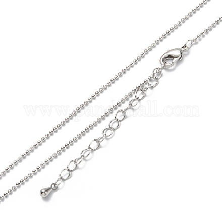 Brass Ball Chain Necklaces NJEW-K123-02P-1