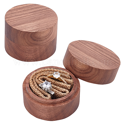 Ph pandahall scatola per anelli in legno CON-WH0087-41-1