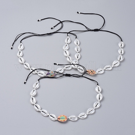 Verstellbare geflochtene Halsketten aus Nylonfaden NJEW-JN02705-M-1