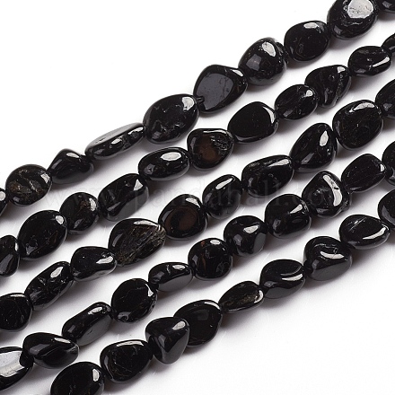 Natürliche schwarze Turmalin Perlen Stränge G-D0002-B39-1