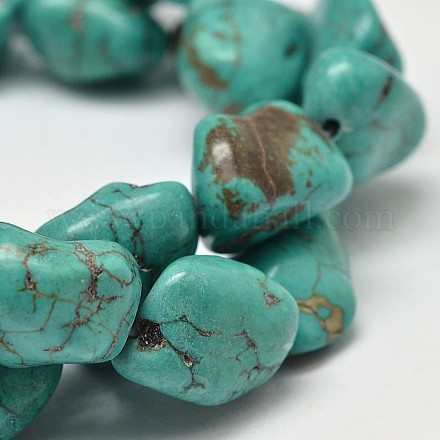 Dyed Nuggets Natural Howlite Beads Strands G-M139-11-A-1