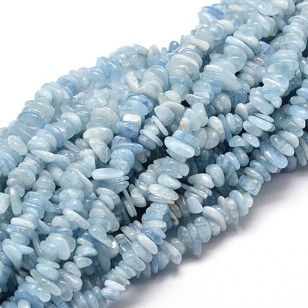 Natürliche Aquamarin Chip-Perlen Stränge G-E271-96-1