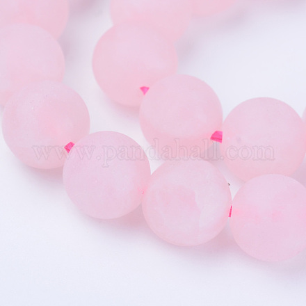 Chapelets de perles en quartz rose naturel G-Q462-12mm-11-1