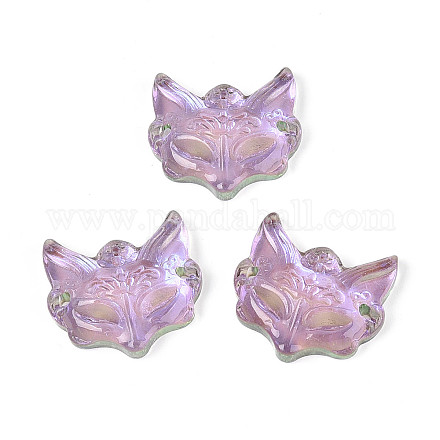 Подвески-соединители из прозрачного стекла с гальваническим покрытием&nbsp;EGLA-N053-02B-1