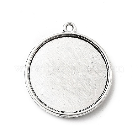 Старинные плоские круглые литые сеттинги подвеска кабошон PALLOY-N0088-43AS-1
