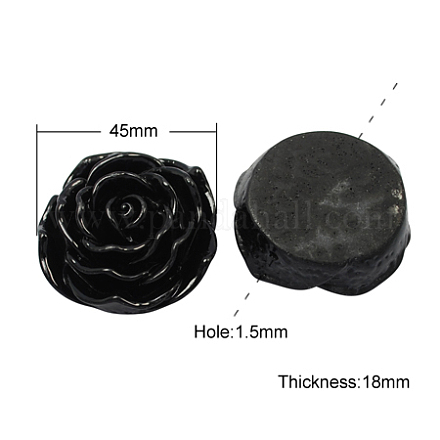 Resin Flower Rose Beads X-RESI-RB111-A26-1