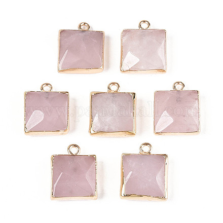 Ограненные подвески из натурального розового кварца G-T139-95D-1