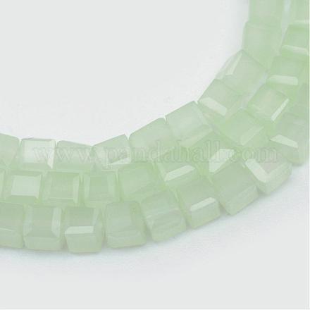 Imitation Jade Glass Bead Strands GLAA-R167-2x2-03F-1