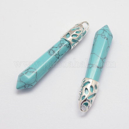 Synthetic Turquoise Big Pointed Pendants G-D860-C08-P-1