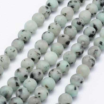 Fili di perle di diaspro / kiwi di sesamo naturale G-F518-18-6mm-1
