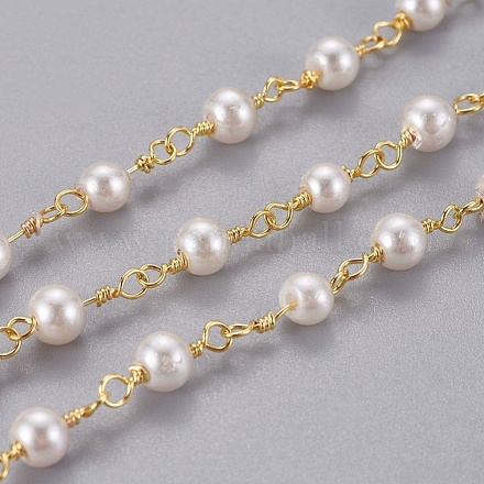 Cadenas de cuentas de perlas imitaion acrílicas hechas a mano CHC-K007-H01-1